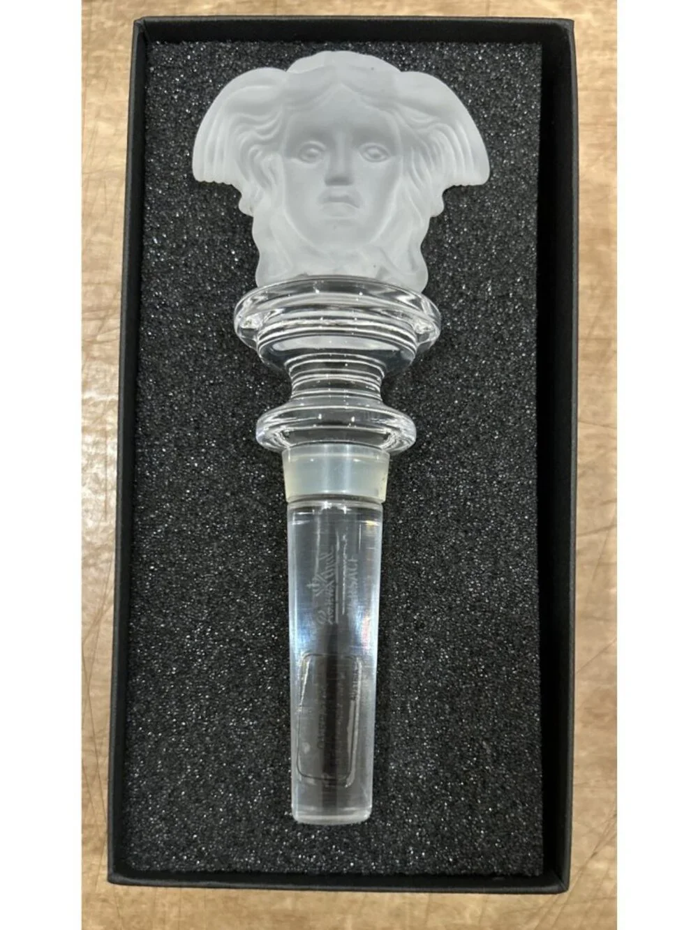 Rosenthal Medusa Versace Wine Bottle Stopper Prestige 24% Leaded Crystal Austria